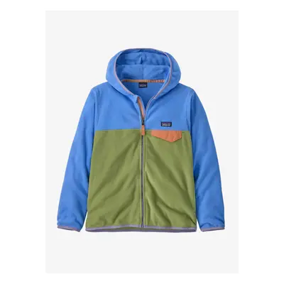 Dětská mikina Patagonia Micro D Snap-T Jacket - buckhorn green/abundant blue