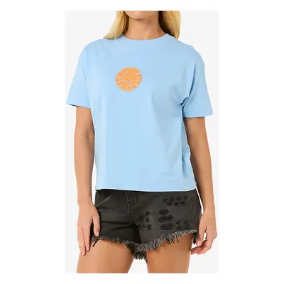 Bavlněné tričko dámské Rip Curl Icons Of Surf Relaxed Tee - mid blue/orange