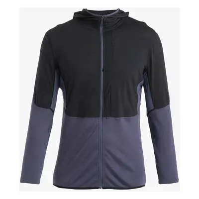 Rozepínací mikina Icebreaker Merino Realfleece Descender LS Zip Hoodie - black/graphite/cb