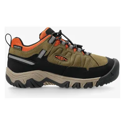 Dětské boty Keen Targhee IV Low Wp - dark olive/gold flame