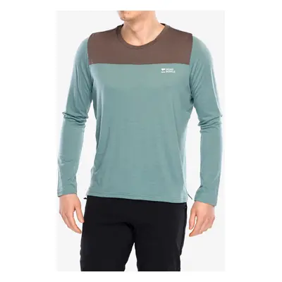 Cyklistická mikina Mons Royale Diversion Merino Bike Jersey Long Sleeve - desert sage/iron