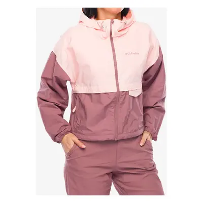 Větrovka dámská Columbia Spire Valley Cropped Windbreaker - pink sand/fig