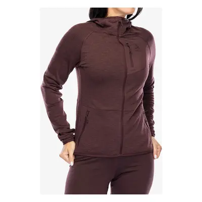 Dámská mikina s kapucí Odlo Ascent Mid Layer Hoody Full Zip - fudge