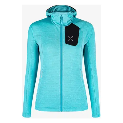 Fleece mikina dámská Montura Vertigo Power Grid Hooded Jacket - turquoise