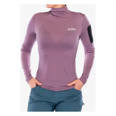 Dámské triko s dlouhým rukávem Mons Royale Diversion Merino Mock Neck Long Sleeve - mauve