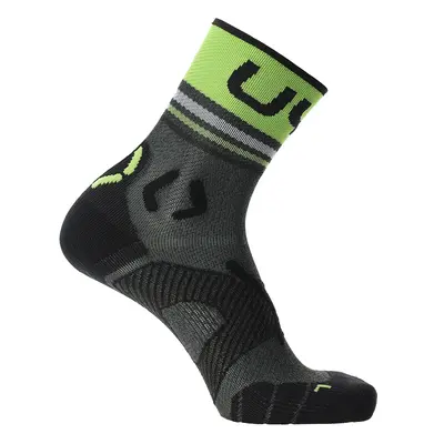 Běžecké ponožky UYN Runner&#039;s One Short Socks - grey melange/lime green