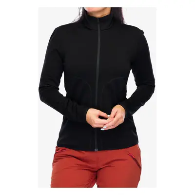 Dámská rozepínací mikina Icebreaker Merino Realfleece Elemental II LS Zip - black