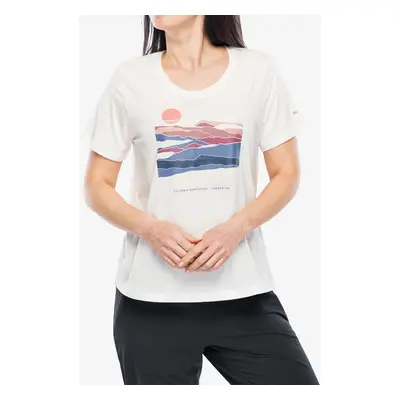 Bavlněné tričko dámské Columbia Ruby Springs Graphic Scoop Neck S/S - sea salt/foggy hillscape