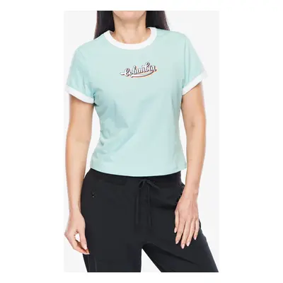 Dámské tričko s potiskem Columbia Rolling Bend Graphic Ringer Tee - spray/elevated script