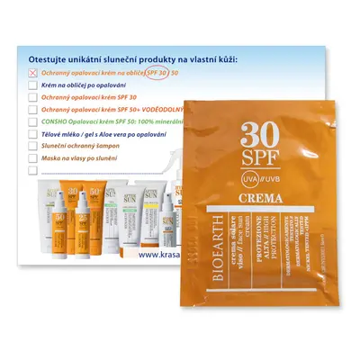 BIOEARTH Katalog + vzorek Opalovací krém na obličej SPF 30 3ml