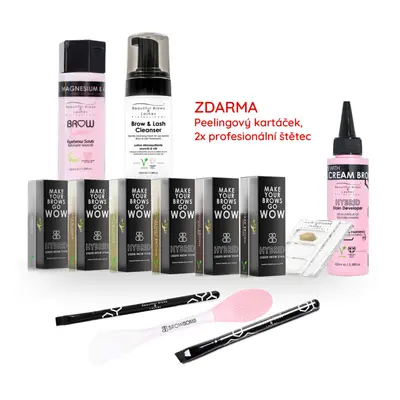 Beautiful Brows Profesionální set hybridních barev na obočí 6x15ml 3x100ml