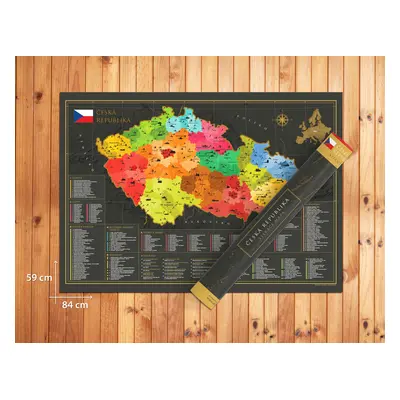 Stírací mapa Česká Republika (ČR) 84,1 x 59,4 cm