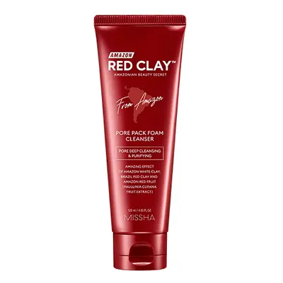 MISSHA Amazon Red Clay™Pore Pack Foam Cleanser - čistící pleťová pěna a maska 2v1