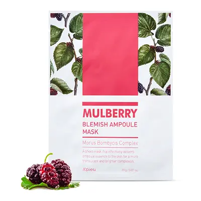 A'PIEU Mulberry Blemish Ampoule Mask - regenerační a rozjasňující jednorázová pleťová maska s ex