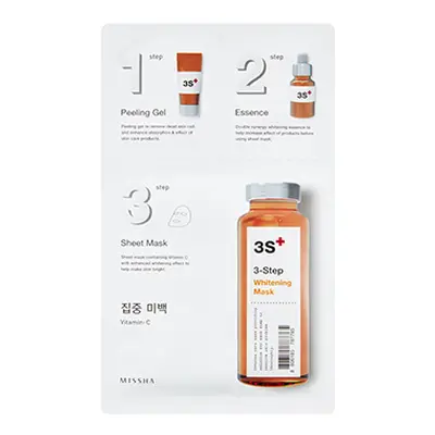 MISSHA 3step Whitening Mask - rozjasňující maska třech krocích s vitaminem C