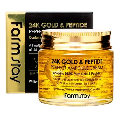 FARM STAY 24K Gold & Peptide Perfect Ampoule Cream - anti-age hydratační pleťový krém se zlatem 