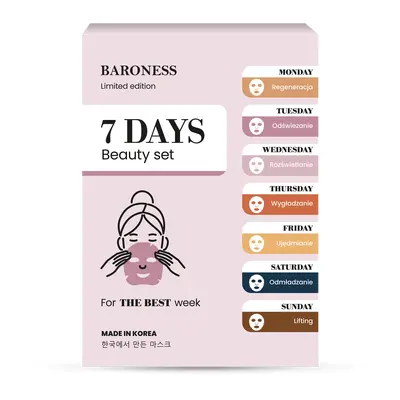 BARONESS 7 Days Beauty Set - limitovaná sada 7 jednorázových pleťových masek