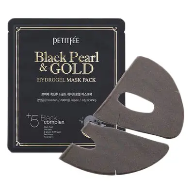 PETITFÉE Black Pearl & Gold Mask Pack - jednorázová hydrogelová pleťová maska