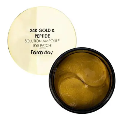 FARM STAY 24K Gold & Peptide Solution Ampoule Eye Patch - hydrogelové oční náplasti s 24K zlatem