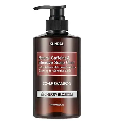 KUNDAL Natural Caffeine & Intensive Scalp care+ (Cherry Blossom)- šampón proti vypadávání vlasů 