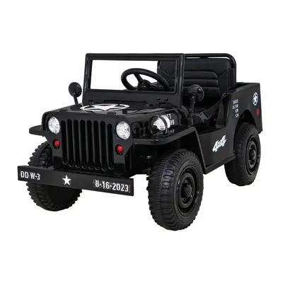 Dětský elektrický vojenský jeep willys SMALL 4x4 černý J-PA0263 CY