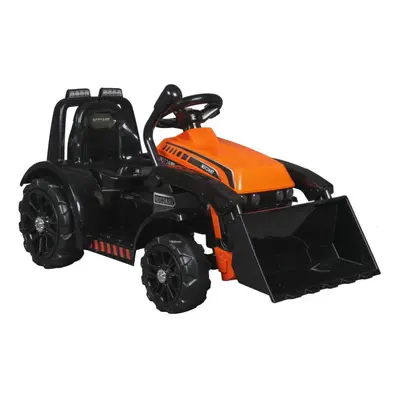 Dětský elektrický traktor s radlicí oranžový 15139