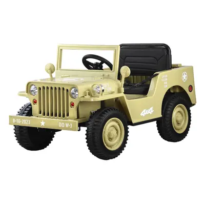 Dětský elektrický vojenský jeep willys SMALL 4x4 béžový J-PA0263 BE