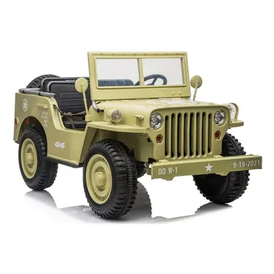 Dětský elektrický vojenský jeep willys 4x4, 4x45W khaki PA0249 JZ