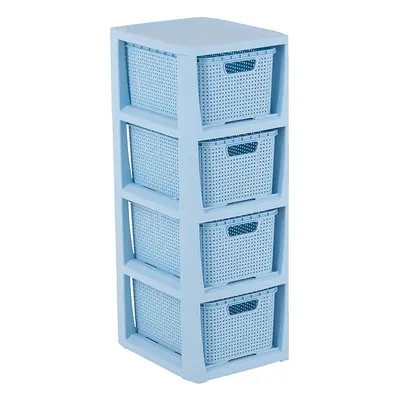 Regál se 4 šuplíky Rattan Blue BRANQ 123231