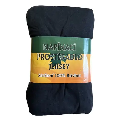 ECOMATRACE Prostěradlo napínací Jersey bavlna černé 160x200