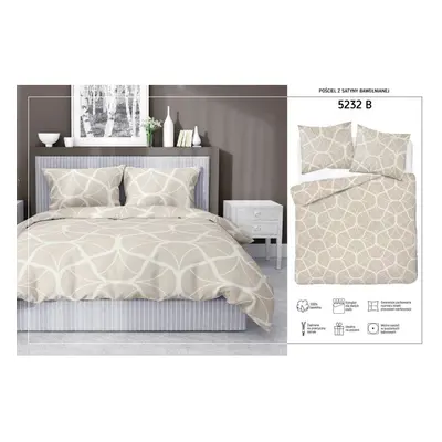 Detexpol Povlečení HOME SATIN Glamour, béžové 5232B