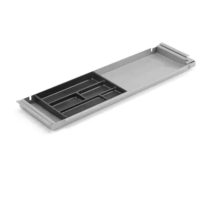 Zásuvka s plastovým organizérem, 871x260x32 mm, stříbrná