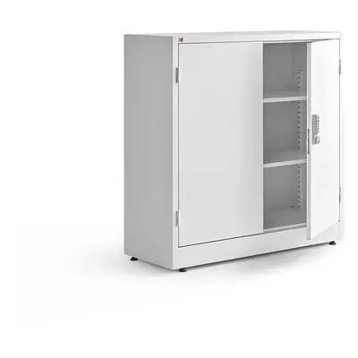 Kovová skříň SAFE, elektronický zámek, 1000x1000x400 mm, bílá