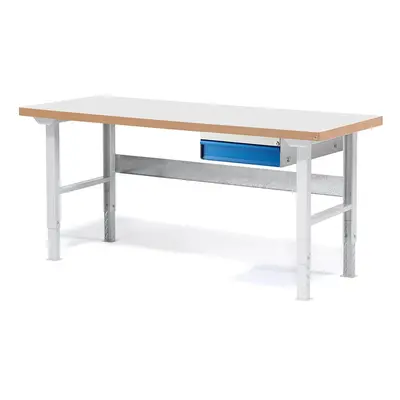 Dílenský stůl SOLID, 1500x800 mm, nosnost 750 kg, 1 zásuvka, laminát