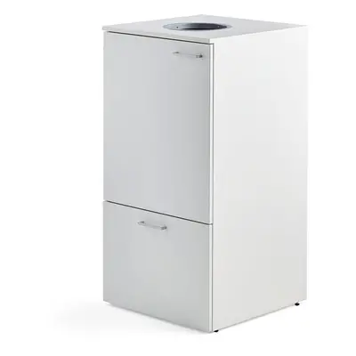 Skříňka na tříděný odpad FAHRENHEIT, 1 zásuvka, 1x 90l a 2x 25l plastová nádoba, bílá