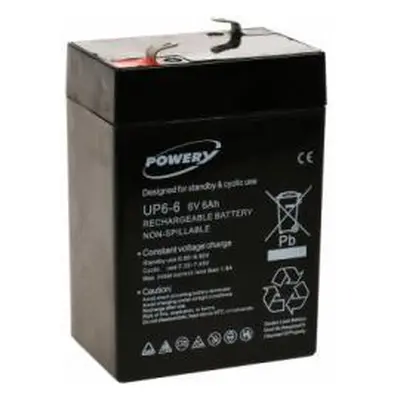 Powery náhradní svítidlo Johnlite, Halogen 6V 6Ah (nahrazuje také 4Ah, 4,5Ah) originá Lead-Acid 