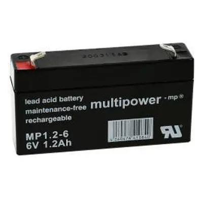 Powery (multipower) MP1,2-6 nahrazuje Panasonic LC-R061R3PG 1200mAh Lead-Acid 6V - neoriginální