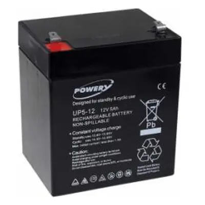 Powery UP5-12 kompatibilní s FIAMM FG20451 12V 5Ah - Lead-Acid - originální