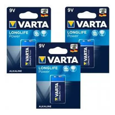 Varta 3 Batterien 6LF22, PP3, 6LR61, 9V-Blockbatterie 3x 1ks balení