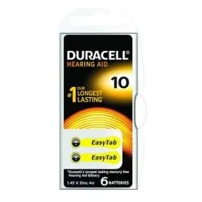 Duracell DA10 EasyTab baterie do naslouchadel 6ks