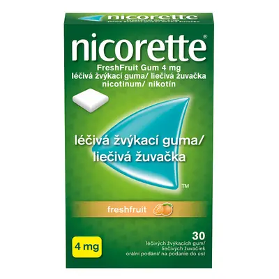 NICORETTE FRESHFRUIT GUM 4MG léčivé žvýkačky 30