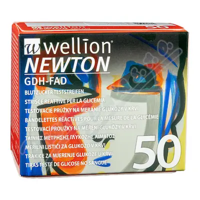 Wellion NEWTON testovací proužky Ke glukometru Wellion NEWTON GDH-FAD, 50 ks