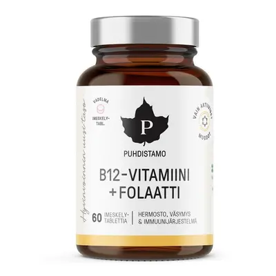 Puhdistamo Vitamin B12 Folát (malina) pastilky 60