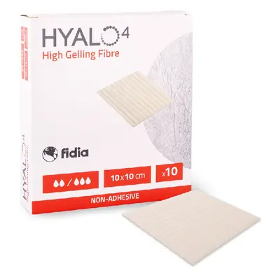 HYALO4 HIGH GELLING FIBRE 10 X 10 CM VYSOCE ABSORPČNÍ A GELUJÍCÍ KRYTÍ K PODPOŘE HOJENÍ