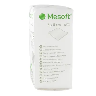 MESOFT nesterilní kompresy z netkané textilie 5X5cm, 100ks