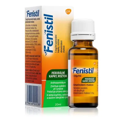 Fenistil perorální kapky 1mg/ml při svědění pokožky 20 ML