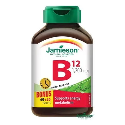 JAMIESON Vitamín B12 1200mcg s postupným uvolňováním 80 tablet