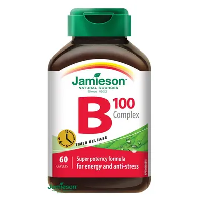 JAMIESON B-komplex 100mg s postupným uvolňováním 60 tablet