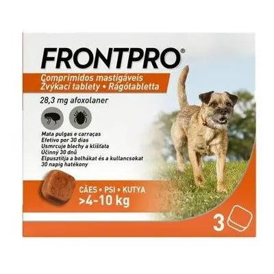 Frontpro žvýkací tablety pro psy 4-10kg 28,3mg 3 tablety