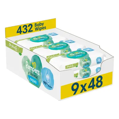 Pampers Harmonie Aqua vlhčené ubrousky Plastic Free 9x48ks